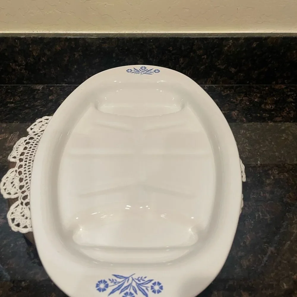 CorningWare Blue Cornflower P-19 Oval Roaster